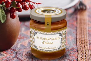 Étiquette autocollante personnalisée pour bocaux "Les Gourmandises d'Aurore"