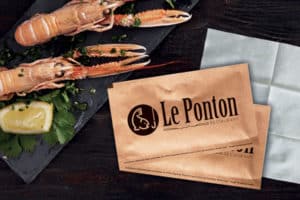 Rince doigts en craft et personnalisé avec le logo du restaurant "Le Ponton"