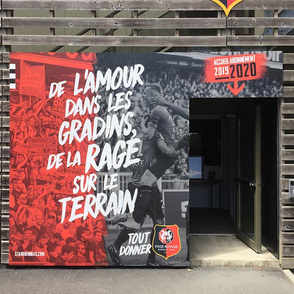 Bâche imprimée grand format - bâche personnalisée entreprise - Stade Rennais Rennes