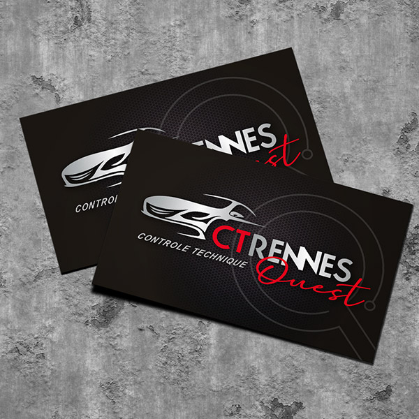 Carte de visite - impression et mise en page - pour le garage Ct Rennes Ouest